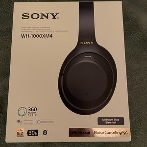 Sony WH1000XM4 Noise Canceling Headphones, Midnight Blue, Brand New Just tested
